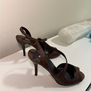 Max Studio Brown Textured Heels
